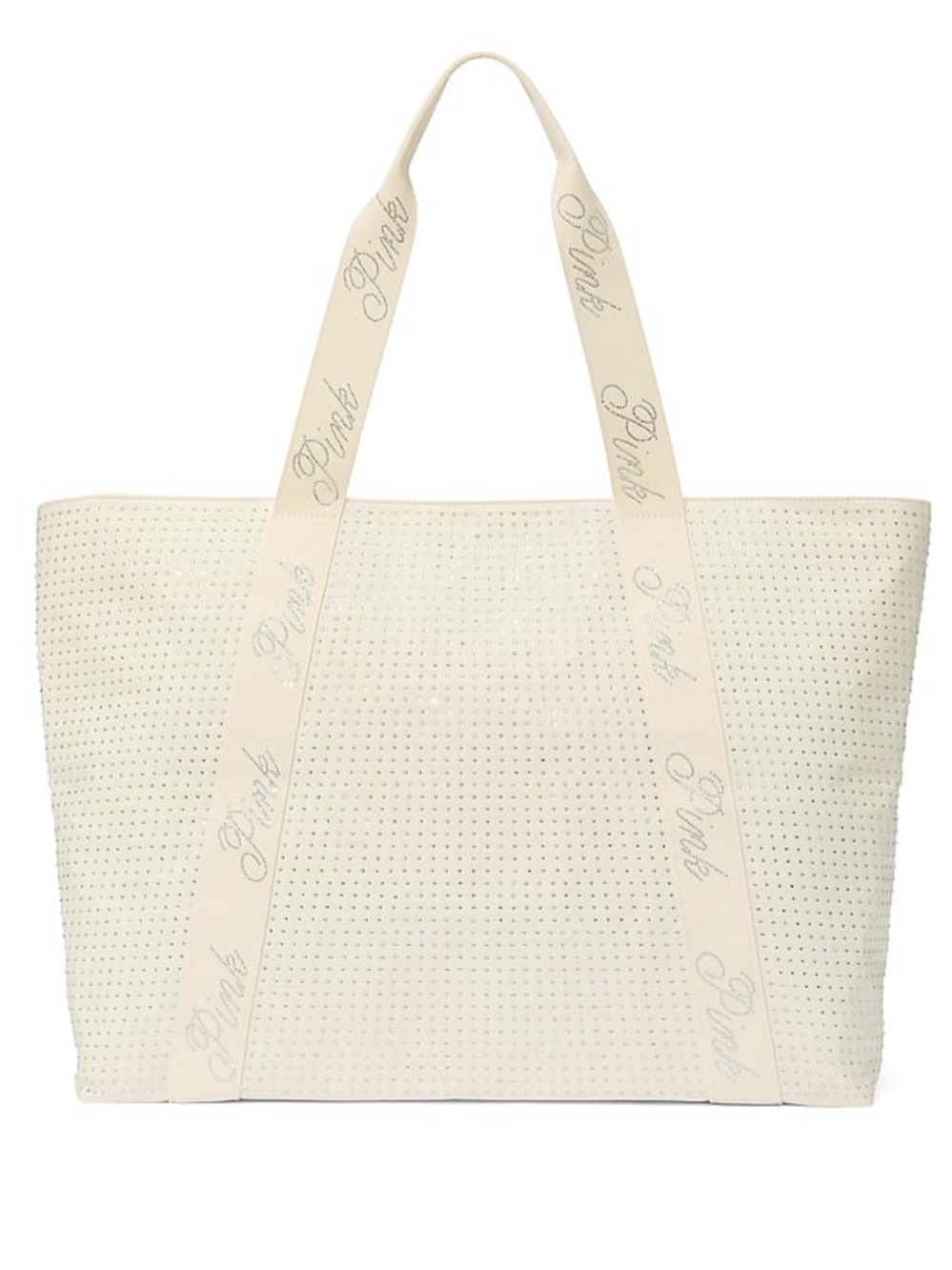 PINK Victoria's Secret Cream Logo Strap Tote
